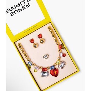 Super Smalls Red Carpet Mega Heart Jewelry Set Necklace Earrings Ring Kids NEW